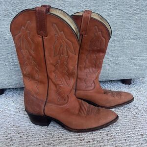Dan Post Brown Cowbu Western leather boots